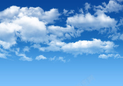 白云蓝天草地干净的蓝天白云高清图片