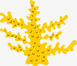 黄色卡通珊瑚素材