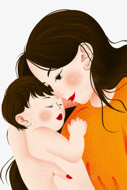 温暖插图手绘温暖人物插图母亲节亲子插画高清图片