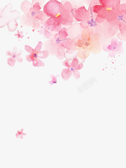 粉色插画手绘粉色樱花插画高清图片