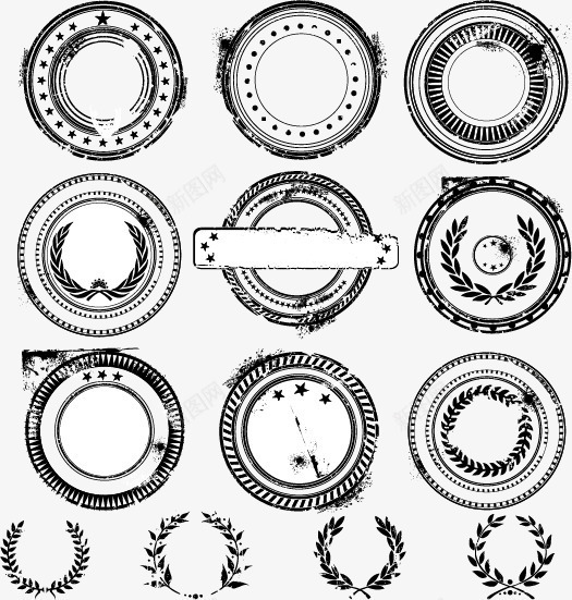 黑色复古印章印戳png免抠素材_新图网 https://ixintu.com 印戳 印章 标签 标贴