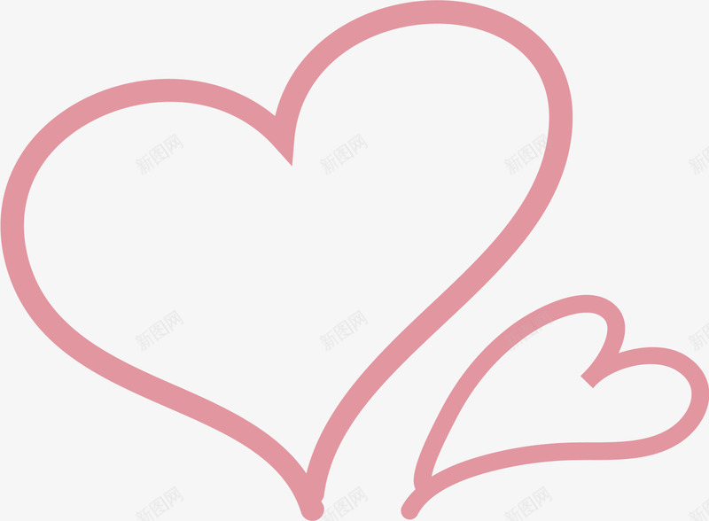 粉色线条爱心png免抠素材_新图网 https://ixintu.com 浪漫 爱情 粉色爱心 纹理心形 线条心形 装饰图案