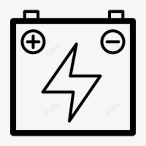 充电器闪电充电图标png_新图网 https://ixintu.com 充电完成 充电显示 正负极 电池 闪充 黑色标识
