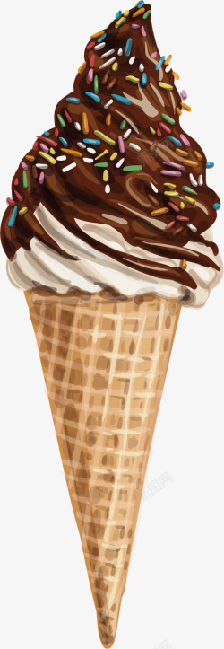 棕色巧克力冰淇淋矢量图素材