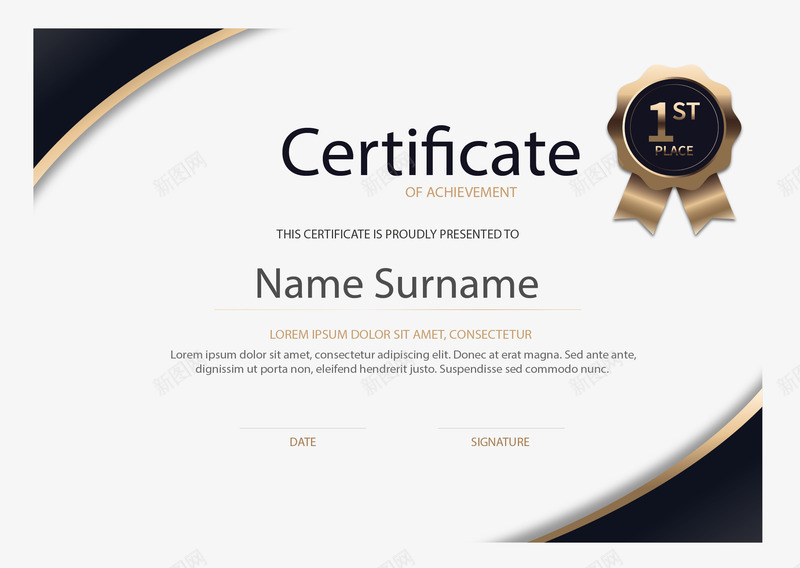 毕业证书徽章模板矢量图ai_新图网 https://ixintu.com 徽章 毕业 毕业证 矢量png 证书 矢量图