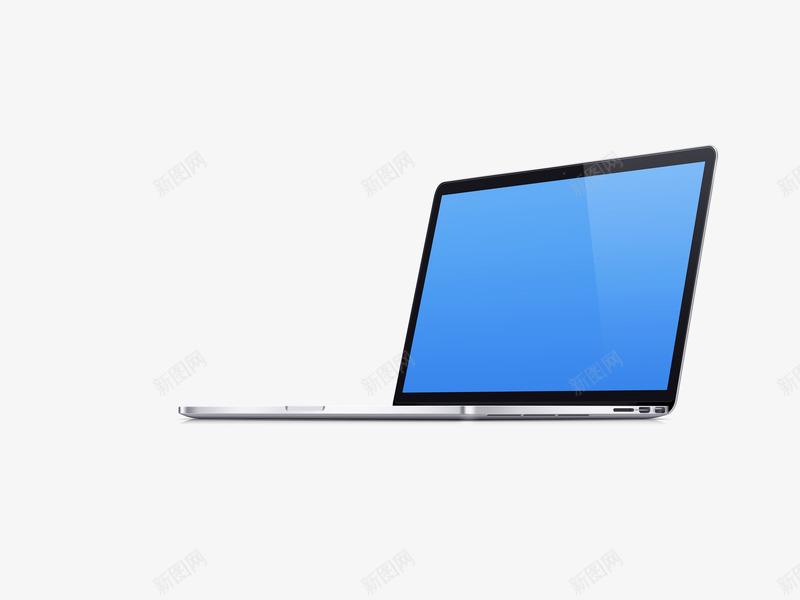 笔记本电脑超薄png免抠素材_新图网 https://ixintu.com 电脑 笔记本 蓝色屏幕 超极本 超薄 银白色