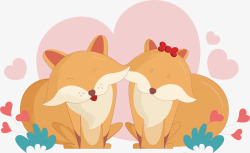格林童话小动物狐狸狐狸爱情矢量图高清图片