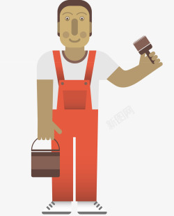 建设粉刷建筑工人高清图片
