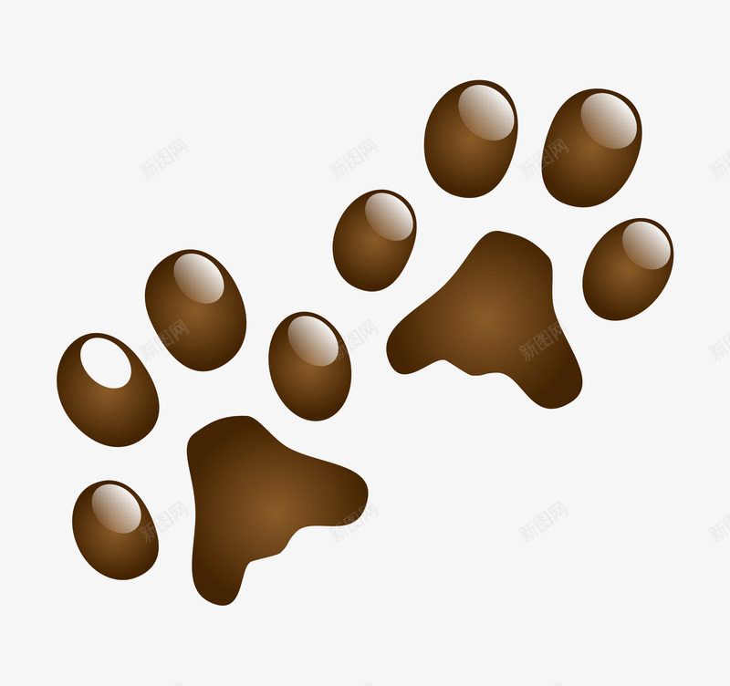 卡通棕色小猫咪脚印png免抠素材_新图网 https://ixintu.com 动物 卡通 可爱的 小猫咪 棕色 脚印 踩脚印