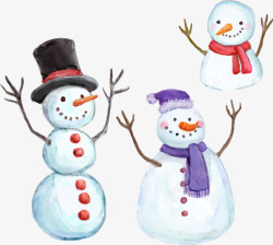 彩绘圣诞雪人矢量图素材