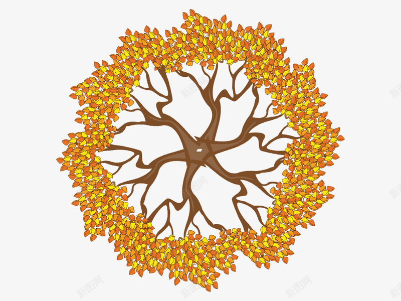 创意发财树png免抠素材_新图网 https://ixintu.com 发财树 抽象树 秋天树叶