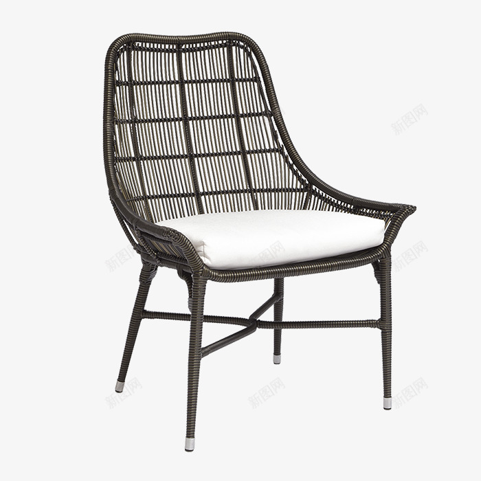 棕色椅子png免抠素材_新图网 https://ixintu.com 家装素材 新古典风 棕色 白色软坐垫