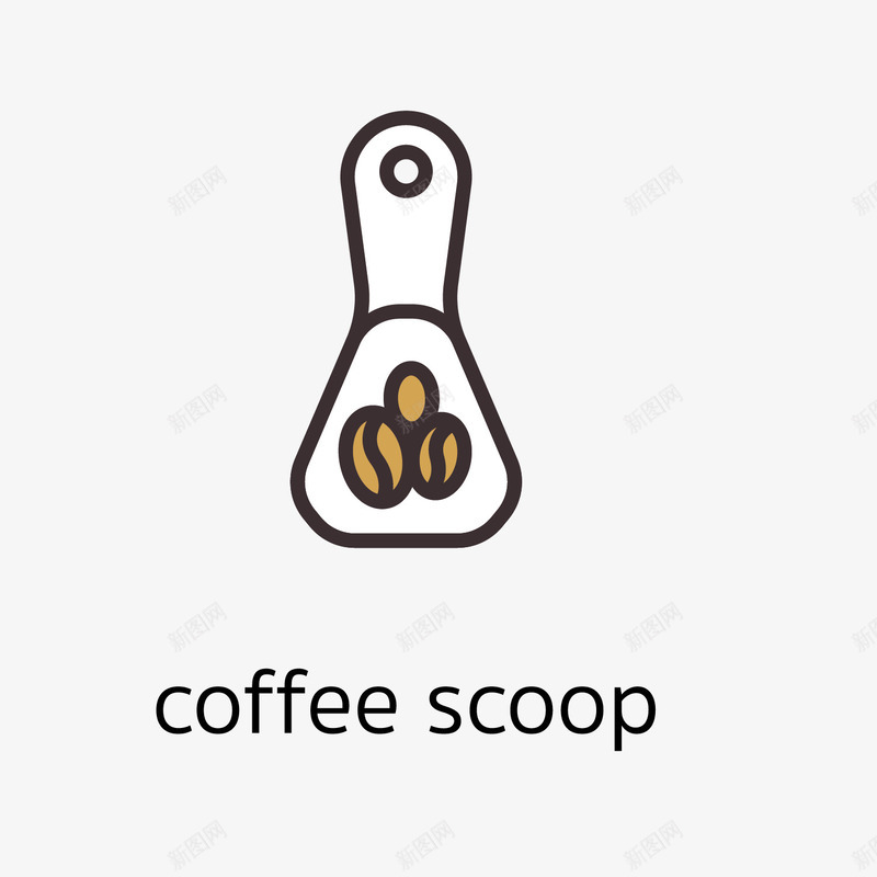简单咖啡勺子图标矢量图ai_新图网 https://ixintu.com 勺子 卡通图标 可爱 咖啡勺 咖啡店相关 咖啡豆 白色 简单 矢量图