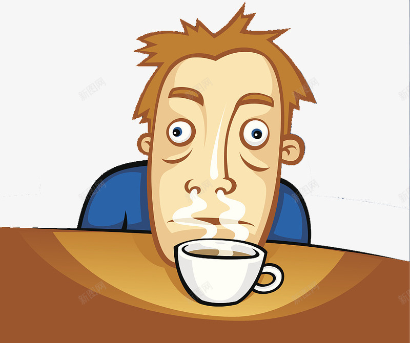 卡通插图喝咖啡的男士png免抠素材_新图网 https://ixintu.com 咖啡 咖啡香气 喝咖啡人物 喝咖啡的男士 热咖啡 趴在桌子上 闻咖啡的味道