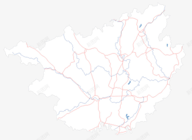 简单线条广西地图png免抠素材_新图网 https://ixintu.com 地图 广西 广西地图 简单 线条