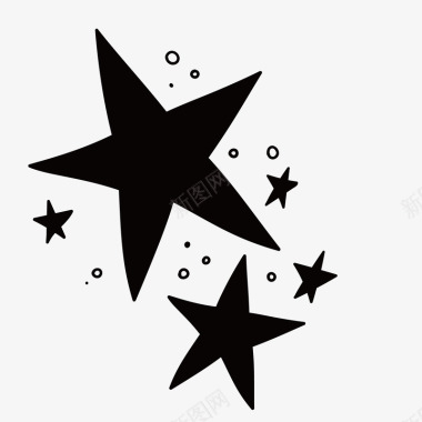 黑色五角星创意图案矢量图图标图标