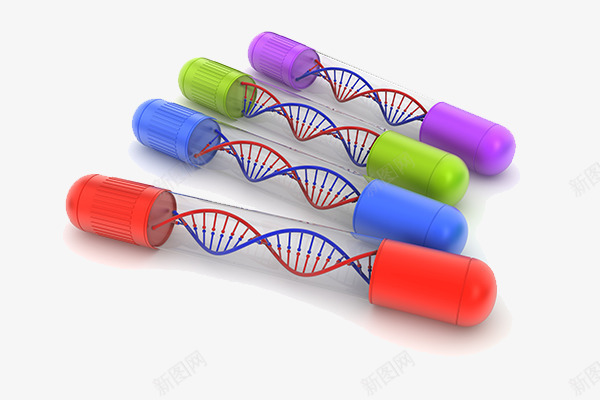 基因试管psd免抠素材_新图网 https://ixintu.com 基因检测 效果图 结构分子 试管