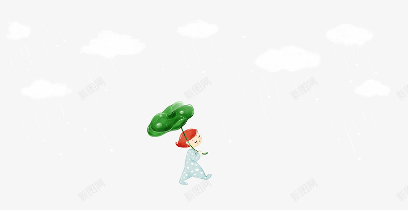 可爱小孩下雨天插画psd免抠素材_新图网 https://ixintu.com 下雨 下雨天 卡通 可爱 可爱小孩 手绘 插画 浪漫 淋雨 清新 荷叶 荷叶伞 阴雨天气