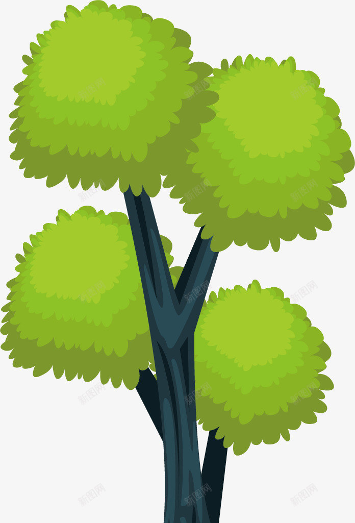 生命力旺盛的绿色树木矢量图ai免抠素材_新图网 https://ixintu.com 枝条 树干 树木 植物 生长 绿色 躯干 矢量图