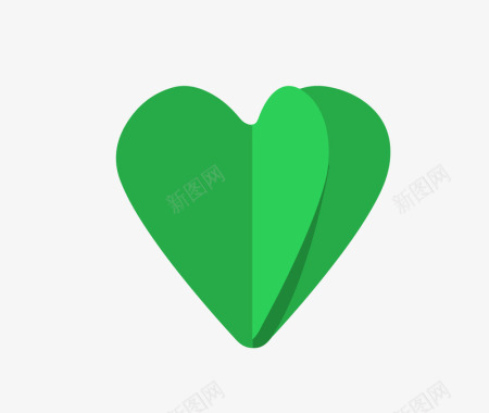 绿色爱心图标矢量图图标