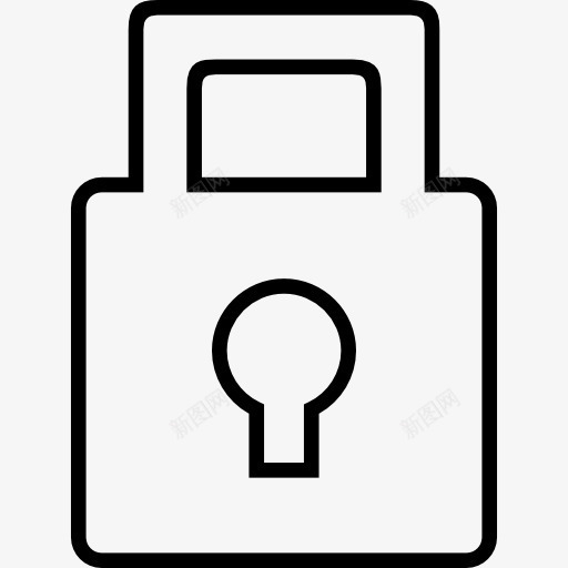 锁上的锁图标png_新图网 https://ixintu.com 办公室 勾勒轮廓 图标 安全 工具 挂锁 接口 锁