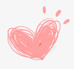 粉色爱心免抠素材手绘线稿爱心装饰高清图片