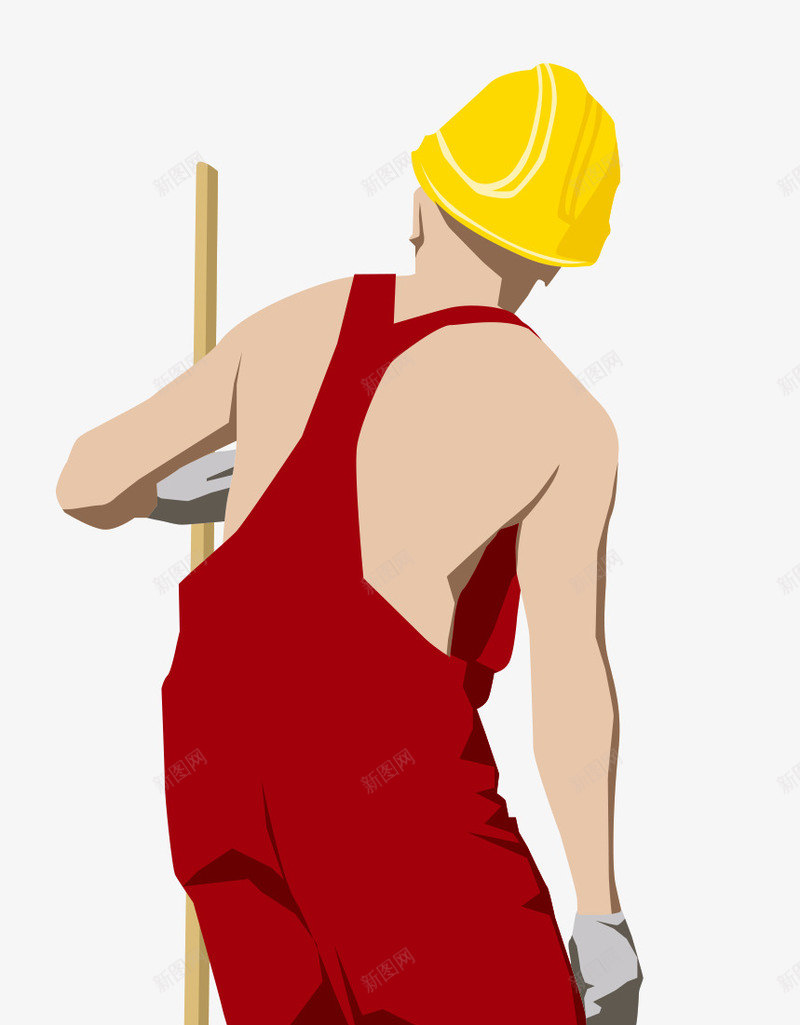 戴帽子的装修工png免抠素材_新图网 https://ixintu.com 工人 建筑工人 红色 装修人 装修工人