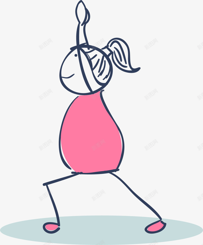 健身操卡通粉衣女孩png免抠素材_新图网 https://ixintu.com 健康 健身操 强身健体 热身 粉衣女孩 运动健身 锻炼