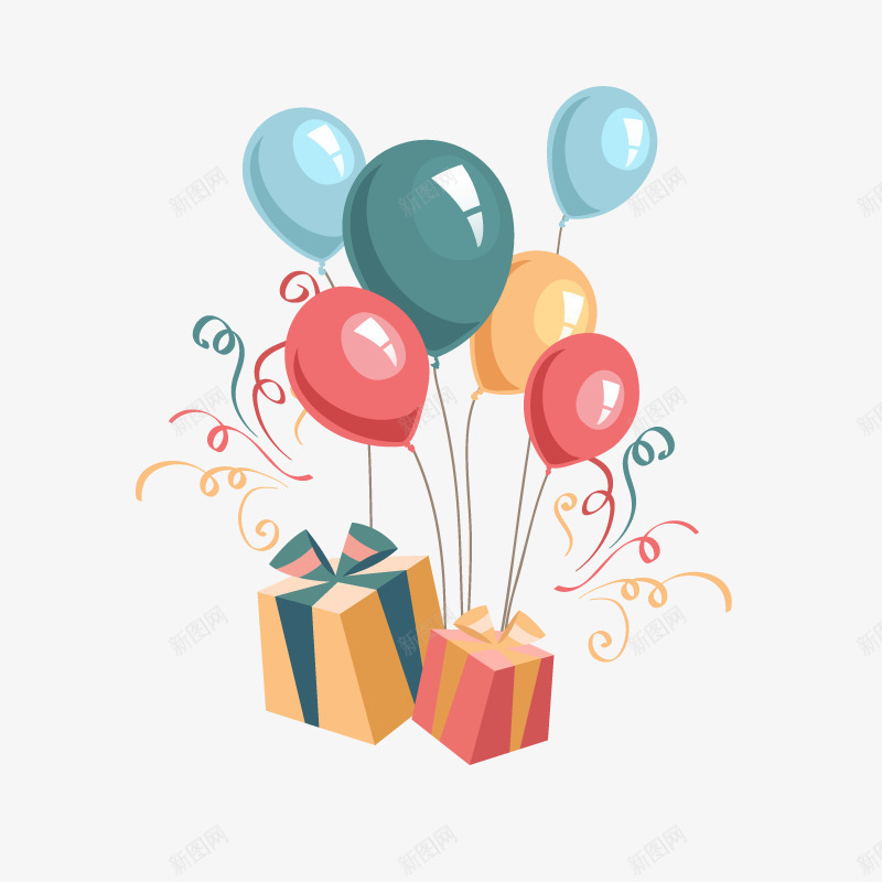 气球礼物png免抠素材_新图网 https://ixintu.com 庆祝 气球小摊 气球礼物图片png 派对 生日聚会