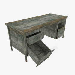 长形木头旧桌子灰色破旧桌子高清图片