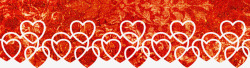 心型花纹图案红色心型信纸背景花纹分隔符高清图片