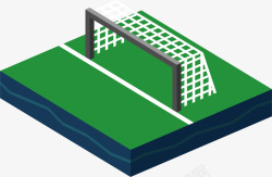 场地球门3D足球场地球门矢量图高清图片
