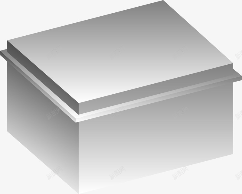 银白色金属材质方形盒子矢量图eps免抠素材_新图网 https://ixintu.com 正方体盒子 盒子 矢量盒子 规整的盒子 金属 银白色 矢量图