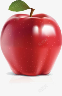 3d剪影手绘食物红色苹果图标素材