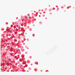 玫瑰花线条唯美装饰花瓣矢量图高清图片