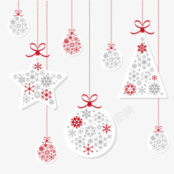 漂亮的圣诞吊球白色纸质圣诞吊球与挂饰高清图片