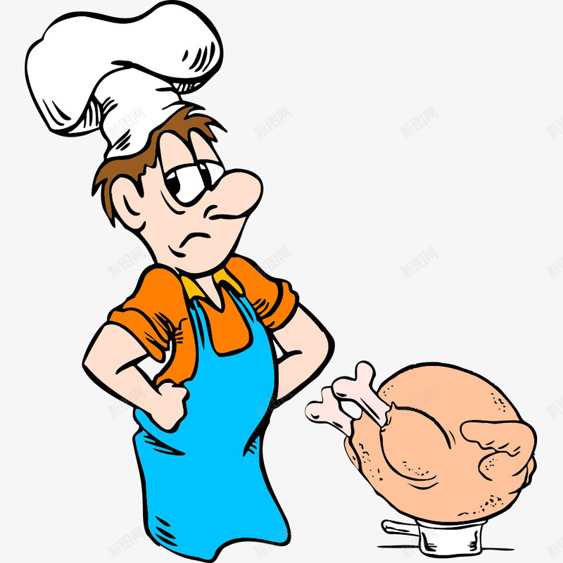 厨师png免抠素材_新图网 https://ixintu.com 人物 卡通人物 厨师 厨师职业 大厨 烹饪 餐饮 餐饮行业 鸡
