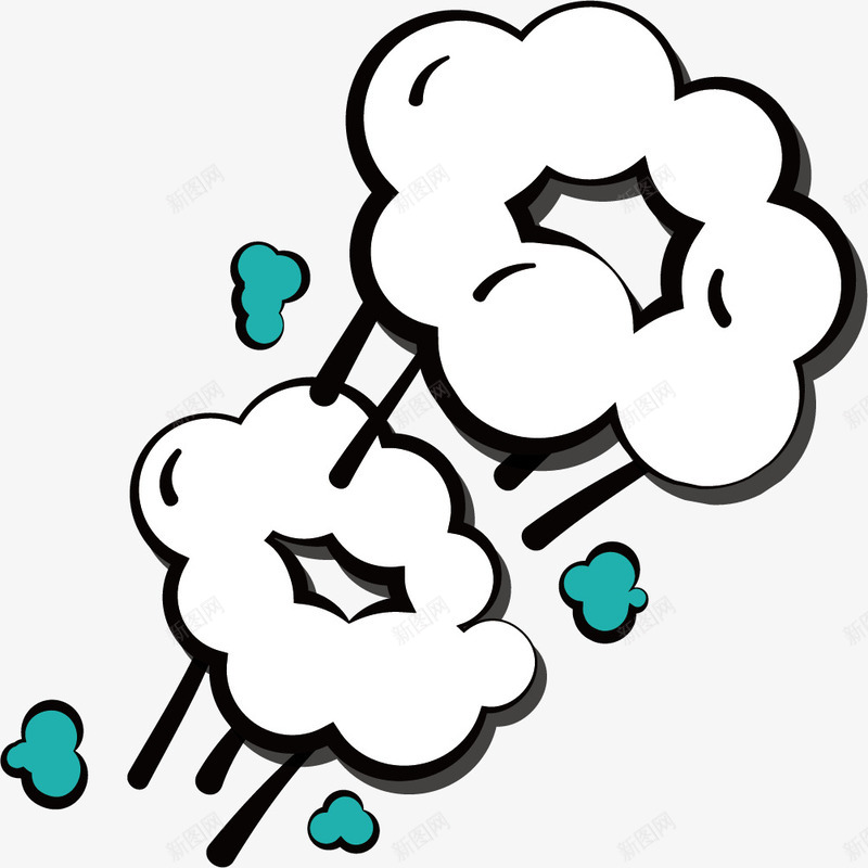 蘑菇云爆炸贴png免抠素材_新图网 https://ixintu.com 卡通 爆炸贴 白色 蘑菇云