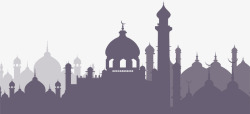 紫色伊斯兰建筑群素材