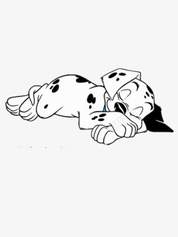 睡觉的斑点狗素材