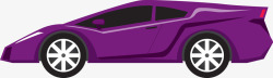 卡通紫色豪华跑车素材