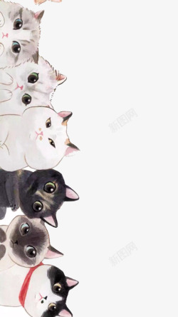 水粉卡通猫咪高清图片