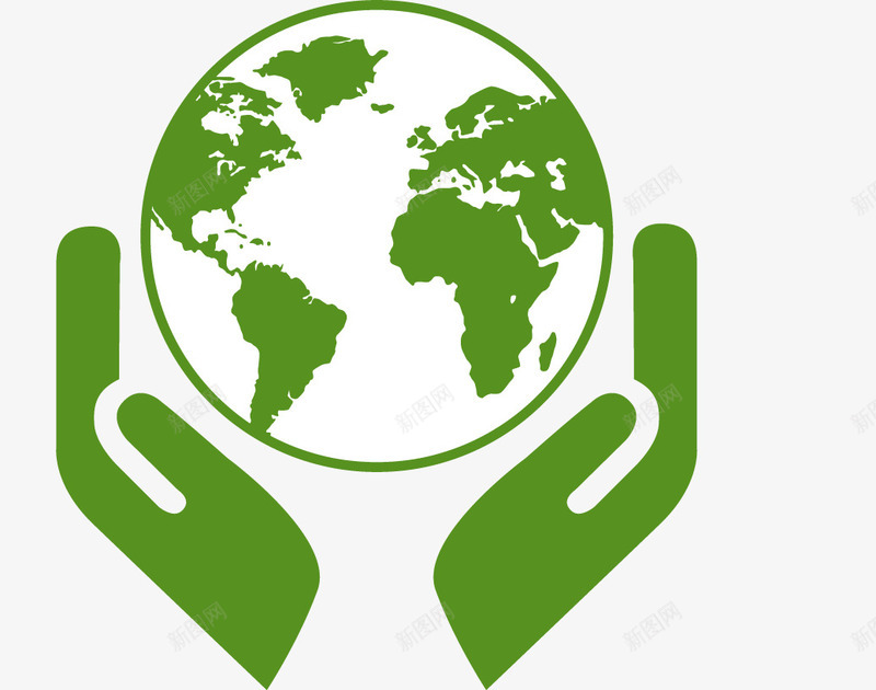绿色的双手和地球矢量图ai免抠素材_新图网 https://ixintu.com 双手 地球 环保 绿色 矢量图
