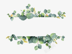 春季清新手绘绿色树叶装饰图案高清图片