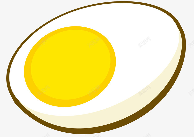 半个煮鸡蛋png免抠素材_新图网 https://ixintu.com 棕色的边框 食品 食物 鸡蛋 黄色的蛋黄