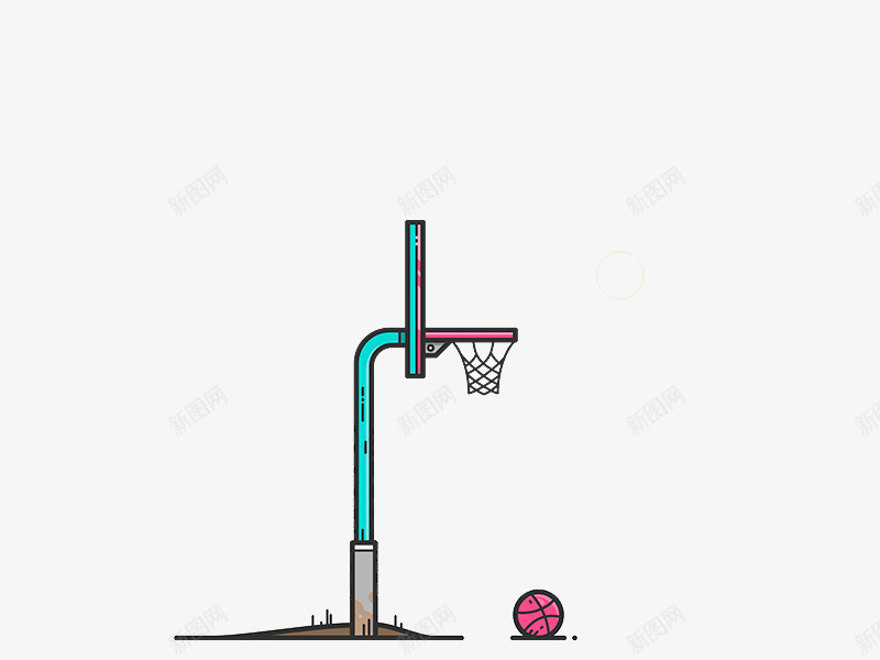 篮球架png免抠素材_新图网 https://ixintu.com 体育运动 国外创意素材 矢量插图 篮球 篮球架