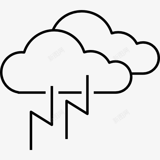 闪电之云图标png_新图网 https://ixintu.com 乌云 天气 暴风雨 雷电 风暴