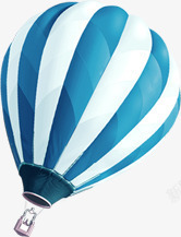 蓝色飞翔卡通热气球素材