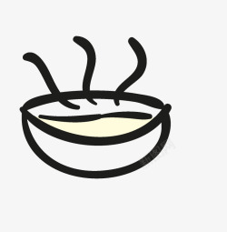 热汤碗里的热汤简笔画高清图片