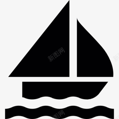 帆船剪影图标图标